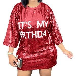 Birthday dress, never worn, red sequin
